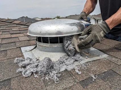 Cleaning Dryer Vent On Roof in Marblehead