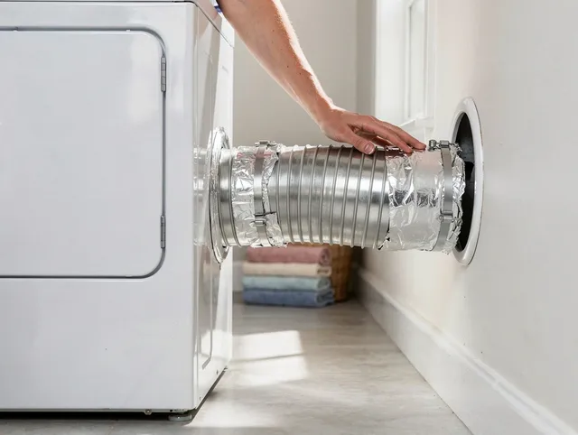 Professional dryer vent hose installation by Marblehead Dryer Vent Cleaning in Marblehead