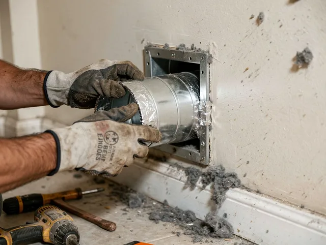 Professional dryer vent repair and installation by Marblehead Dryer Vent Cleaning in Marblehead